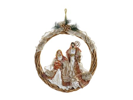 Couronne de Noël DKD Home Decor Polyester (30 x 5 x 30 cm) Online Sale