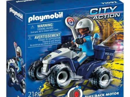 Jeu de Véhicules Playmobil City Action: Policeman and Quad 71092 Police 21 Pièces Hot on Sale